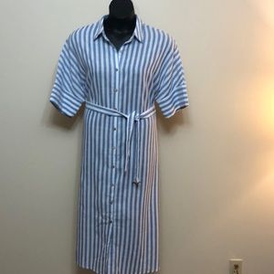 SHEIN Pinstripe Shirt Dress